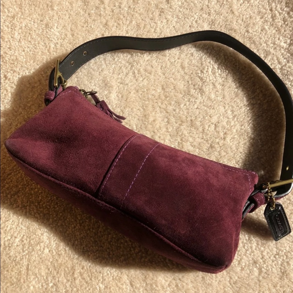 Used Violet Suede Coach Small Hobo Bag